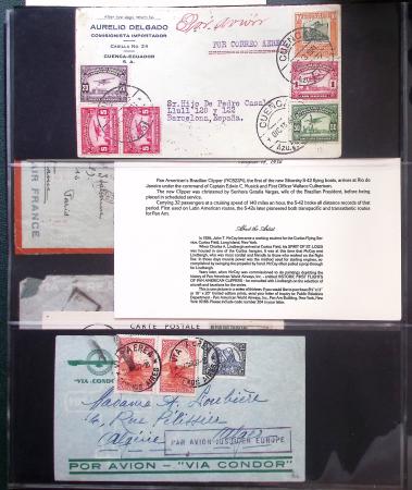 Album Safe vert contenant 20 plis Zeppelin ou thème Zeppelin + 172 plis ligne Mermoz et conquête de l'Atlantique sud ainsi que ligne Dagnaux (Afrique)