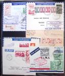 Album Safe vert contenant 20 plis Zeppelin ou thème Zeppelin + 172 plis ligne Mermoz et conquête de l'Atlantique sud ainsi que ligne Dagnaux (Afrique)