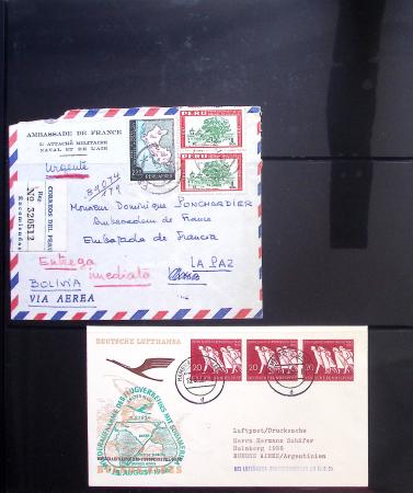 Album Safe vert contenant 20 plis Zeppelin ou thème Zeppelin + 172 plis ligne Mermoz et conquête de l'Atlantique sud ainsi que ligne Dagnaux (Afrique)