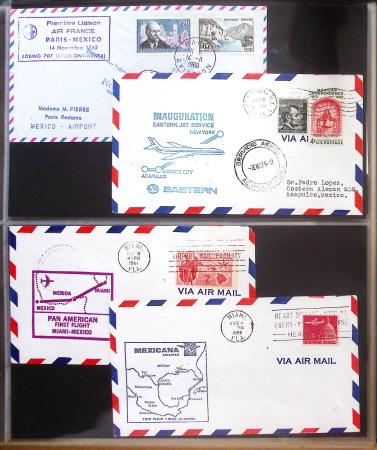 Album Safe vert contenant 20 plis Zeppelin ou thème Zeppelin + 172 plis ligne Mermoz et conquête de l'Atlantique sud ainsi que ligne Dagnaux (Afrique)