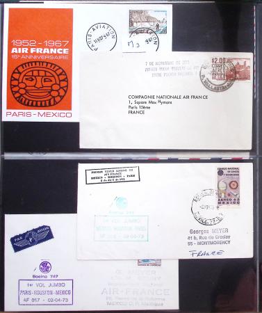 Album Safe vert contenant 20 plis Zeppelin ou thème Zeppelin + 172 plis ligne Mermoz et conquête de l'Atlantique sud ainsi que ligne Dagnaux (Afrique)