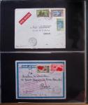 Album Safe vert contenant 20 plis Zeppelin ou thème Zeppelin + 172 plis ligne Mermoz et conquête de l'Atlantique sud ainsi que ligne Dagnaux (Afrique)