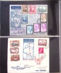 Album Safe vert contenant 20 plis Zeppelin ou thème Zeppelin + 172 plis ligne Mermoz et conquête de l'Atlantique sud ainsi que ligne Dagnaux (Afrique)