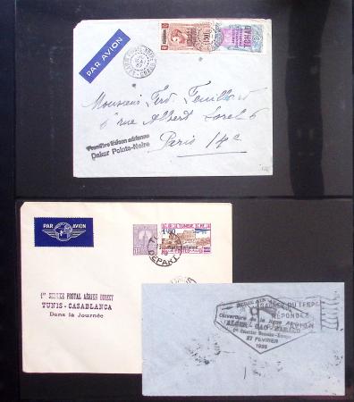 Album Safe vert contenant 20 plis Zeppelin ou thème Zeppelin + 172 plis ligne Mermoz et conquête de l'Atlantique sud ainsi que ligne Dagnaux (Afrique)