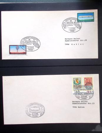 Album Safe vert contenant 20 plis Zeppelin ou thème Zeppelin + 172 plis ligne Mermoz et conquête de l'Atlantique sud ainsi que ligne Dagnaux (Afrique)