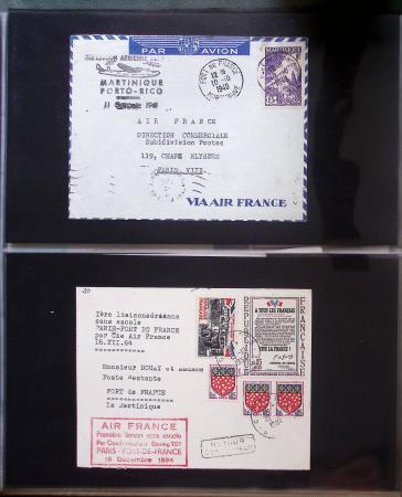 Album Safe vert contenant 20 plis Zeppelin ou thème Zeppelin + 172 plis ligne Mermoz et conquête de l'Atlantique sud ainsi que ligne Dagnaux (Afrique)