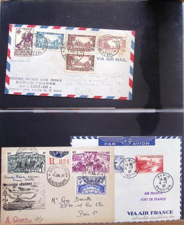 Album Safe vert contenant 20 plis Zeppelin ou thème Zeppelin + 172 plis ligne Mermoz et conquête de l'Atlantique sud ainsi que ligne Dagnaux (Afrique)