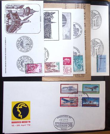 Album Safe vert contenant 20 plis Zeppelin ou thème Zeppelin + 172 plis ligne Mermoz et conquête de l'Atlantique sud ainsi que ligne Dagnaux (Afrique)