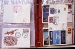 Album brun de 141 plis : premiers vols Caravelle (1957 - 1969) et Concorde (Français et Anglais) + divers dont quelques Airbus