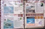 Album brun de 141 plis : premiers vols Caravelle (1957 - 1969) et Concorde (Français et Anglais) + divers dont quelques Airbus