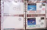 Album brun de 141 plis : premiers vols Caravelle (1957 - 1969) et Concorde (Français et Anglais) + divers dont quelques Airbus