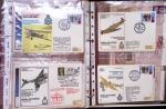Album brun de 141 plis : premiers vols Caravelle (1957 - 1969) et Concorde (Français et Anglais) + divers dont quelques Airbus