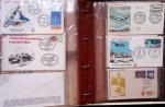 Album brun de 141 plis : premiers vols Caravelle (1957 - 1969) et Concorde (Français et Anglais) + divers dont quelques Airbus