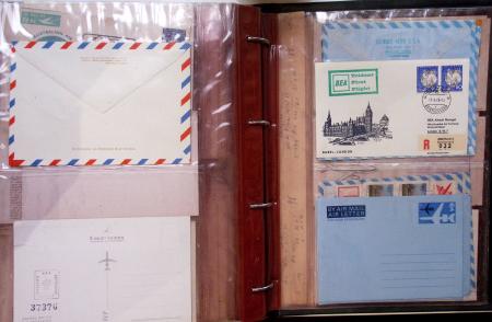 Album brun de 141 plis : premiers vols Caravelle (1957 - 1969) et Concorde (Français et Anglais) + divers dont quelques Airbus