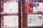 Album brun de 141 plis : premiers vols Caravelle (1957 - 1969) et Concorde (Français et Anglais) + divers dont quelques Airbus