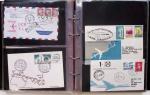 Album brun-rouge de 107 premiers vols vers l'Asie (1929 - 1973 dont 5.1.1934 courrier rapide de l'Emeraude 5.1.1934) dont nombreux Air France