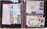 Album brun-rouge de 107 premiers vols vers l'Asie (1929 - 1973 dont 5.1.1934 courrier rapide de l'Emeraude 5.1.1934) dont nombreux Air France