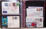 Album brun-rouge de 107 premiers vols vers l'Asie (1929 - 1973 dont 5.1.1934 courrier rapide de l'Emeraude 5.1.1934) dont nombreux Air France