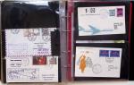 Album brun-rouge de 107 premiers vols vers l'Asie (1929 - 1973 dont 5.1.1934 courrier rapide de l'Emeraude 5.1.1934) dont nombreux Air France