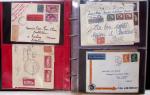 Album brun-rouge de 107 premiers vols vers l'Asie (1929 - 1973 dont 5.1.1934 courrier rapide de l'Emeraude 5.1.1934) dont nombreux Air France