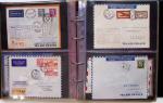 Album brun-rouge de 107 premiers vols vers l'Asie (1929 - 1973 dont 5.1.1934 courrier rapide de l'Emeraude 5.1.1934) dont nombreux Air France