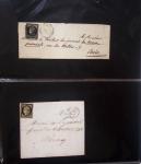 Album bleu "Benham" contenant 65 lettres classiques dont n°9 obl. PC + T15 Perpignan