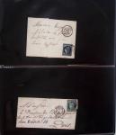 Album bleu "Benham" contenant 65 lettres classiques dont n°9 obl. PC + T15 Perpignan