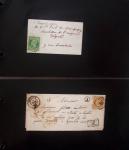 Album bleu "Benham" contenant 65 lettres classiques dont n°9 obl. PC + T15 Perpignan