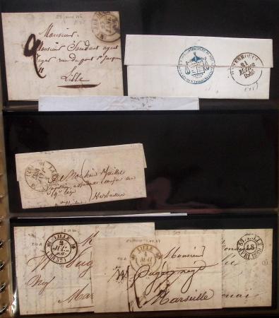 Album Safe noir du Nord : Ancien Régime à 1900 : Le Quesnoy et diverses localités, cursives, PP à numéros, noms révolutionnaires : 57 Nord-Libre (2)
