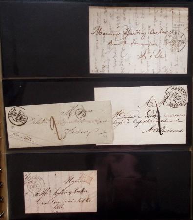 Album Safe noir du Nord : Ancien Régime à 1900 : Le Quesnoy et diverses localités, cursives, PP à numéros, noms révolutionnaires : 57 Nord-Libre (2)