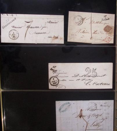 Album Safe noir du Nord : Ancien Régime à 1900 : Le Quesnoy et diverses localités, cursives, PP à numéros, noms révolutionnaires : 57 Nord-Libre (2)