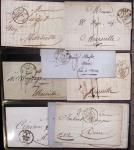 Album Safe noir du Nord : Ancien Régime à 1900 : Le Quesnoy et diverses localités, cursives, PP à numéros, noms révolutionnaires : 57 Nord-Libre (2)