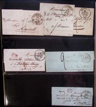 Album Safe noir du Nord : Ancien Régime à 1900 : Le Quesnoy et diverses localités, cursives, PP à numéros, noms révolutionnaires : 57 Nord-Libre (2)