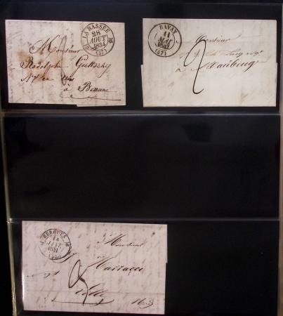 Album Safe noir du Nord : Ancien Régime à 1900 : Le Quesnoy et diverses localités, cursives, PP à numéros, noms révolutionnaires : 57 Nord-Libre (2)