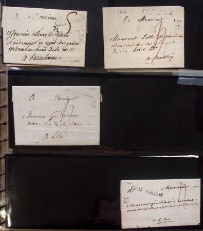 Album Safe noir du Nord : Ancien Régime à 1900 : Le Quesnoy et diverses localités, cursives, PP à numéros, noms révolutionnaires : 57 Nord-Libre (2)