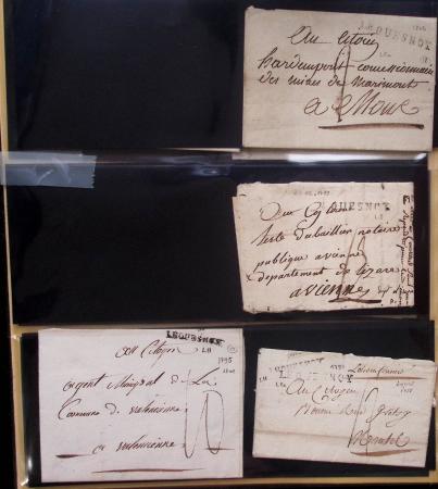 Album Safe noir du Nord : Ancien Régime à 1900 : Le Quesnoy et diverses localités, cursives, PP à numéros, noms révolutionnaires : 57 Nord-Libre (2)