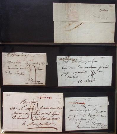 Album Safe noir du Nord : Ancien Régime à 1900 : Le Quesnoy et diverses localités, cursives, PP à numéros, noms révolutionnaires : 57 Nord-Libre (2)