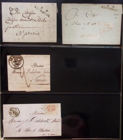 Album Safe noir du Nord : Ancien Régime à 1900 : Le Quesnoy et diverses localités, cursives, PP à numéros, noms révolutionnaires : 57 Nord-Libre (2)