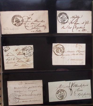 Album Safe noir du Nord : Ancien Régime à 1900 : Le Quesnoy et diverses localités, cursives, PP à numéros, noms révolutionnaires : 57 Nord-Libre (2)