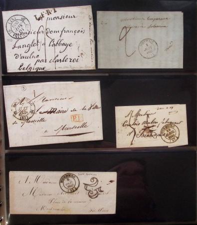 Album Safe noir du Nord : Ancien Régime à 1900 : Le Quesnoy et diverses localités, cursives, PP à numéros, noms révolutionnaires : 57 Nord-Libre (2)