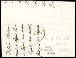 MP rouge "P 58 P Noailles" (1813 - 36x10mm), ind 28. TB