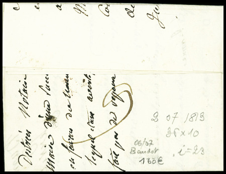 MP rouge "P 58 P Noailles" (1813 - 36x10mm), ind 28. TB