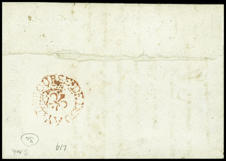 Nord : marque ronde ornée d'une fleur de lys "Déboursé de Douay" (L14 - SD), ind 30. RR et TB