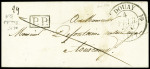 MP "Deb 57 Douay" (1832 - 27x10,5mm), ind 19, signé Baudot. TB