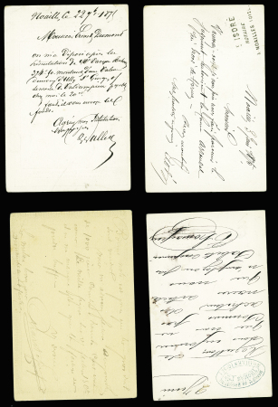 Oise : 43 plis de Noailles : MP à numéros , T12, n°3 obl. Grille + T15 "Noailles de l'Oise" (3 fev 49), lettres taxées dont taxe n°2 obl. T15 (oct 1859)