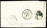 OISE Cursive "58 Bulles" + dateur "B" (1851) + taxe