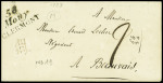 Double cursive "58 Mouy Clermont" (1827), ind 19. TB