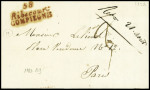 Double cursive rouge "58 Ribecourt Comppiègne", ind 19. TB