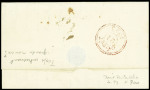 Double cursive rouge "58 Ribecourt Comppiègne", ind 19. TB
