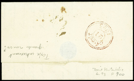 Double cursive rouge "58 Ribecourt Comppiègne", ind 19. TB